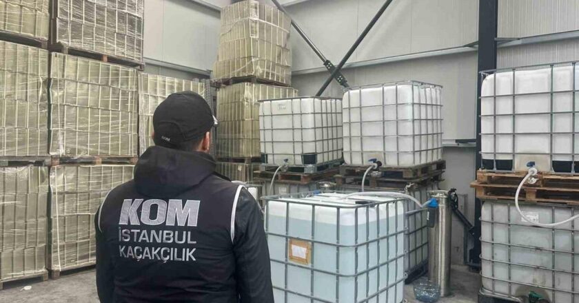 Çatalca’da depoya kaçak etil alkol baskını: 9 gözaltı