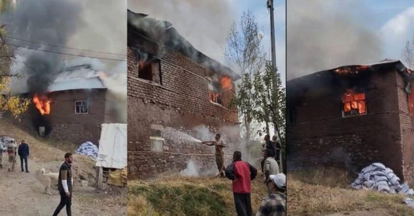 Hakkari’de 2 katlı toprak ev küle döndüGüncel Haberler